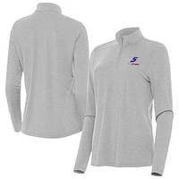 Women's Antigua  Heather Gray Kyle Larson Bright Quarter-Zip Top