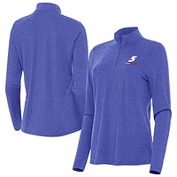Women's Antigua  Heather Royal Kyle Larson Bright Quarter-Zip Top