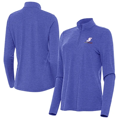 Women's Antigua  Heather Royal Kyle Larson Bright Quarter-Zip Top