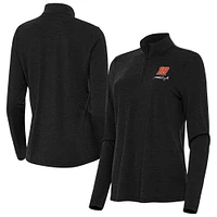 Women's Antigua  Heather Black Martin Truex Jr Bright Quarter-Zip Top