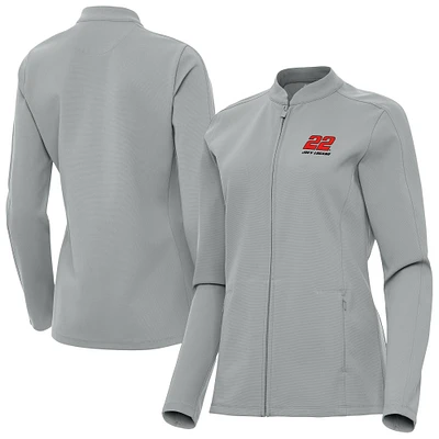 Women's Antigua  Gray Joey Logano Regard Full-Zip Jacket