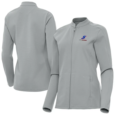 Women's Antigua  Gray Kyle Larson Regard Full-Zip Jacket