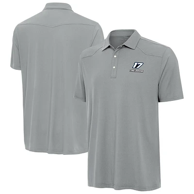 Men's Antigua Gray Chris Buescher Western Polo