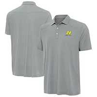 Men's Antigua Gray Jeff Gordon Western Polo
