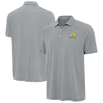 Men's Antigua Gray Jeff Gordon Western Polo