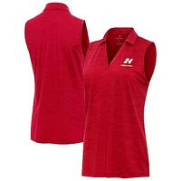Women's Antigua Heather Jeff Gordon Layout Sleeveless V-Neck Polo