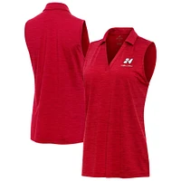 Women's Antigua Heather Jeff Gordon Layout Sleeveless V-Neck Polo