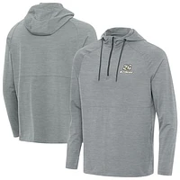 Men's Antigua Heather Gray Christopher Bell Spikes Quarter-Zip Pullover Hoodie