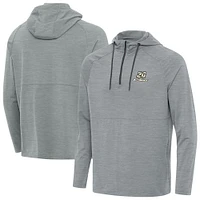 Men's Antigua Heather Gray Christopher Bell Spikes Quarter-Zip Pullover Hoodie