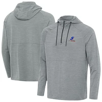Men's Antigua Heather Gray Kyle Larson Spikes Quarter-Zip Pullover Hoodie