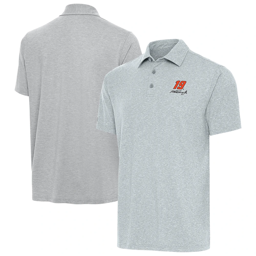 Men's Antigua Heather Gray Martin Truex Jr Par 3 Big & Tall Polo