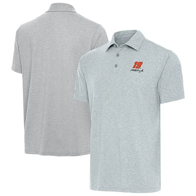 Men's Antigua Heather Gray Martin Truex Jr Par 3 Big & Tall Polo