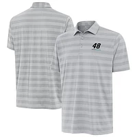 Men's Antigua Gray Alex Bowman Big & Tall Tunnel Polo