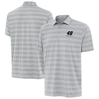 Men's Antigua Gray Alex Bowman Big & Tall Tunnel Polo