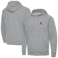 Men's Antigua Heather Gray Kyle Larson Big & Tall Victory Full-Zip Hoodie
