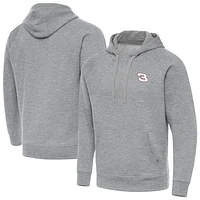 Men's Antigua  Heather Gray Richard Childress Racing Victory Tall Pullover Hoodie
