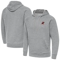 Men's Antigua Heather Gray Austin Cindric Victory Tall Pullover Hoodie
