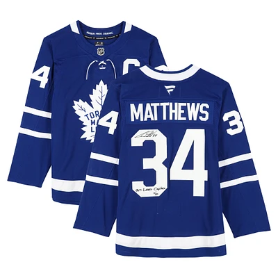 Auston Matthews Toronto Maple Leafs Autographed Blue Fanatics Premium Jersey with "26th Leafs Captain" Inscription - Limited Edition of 25