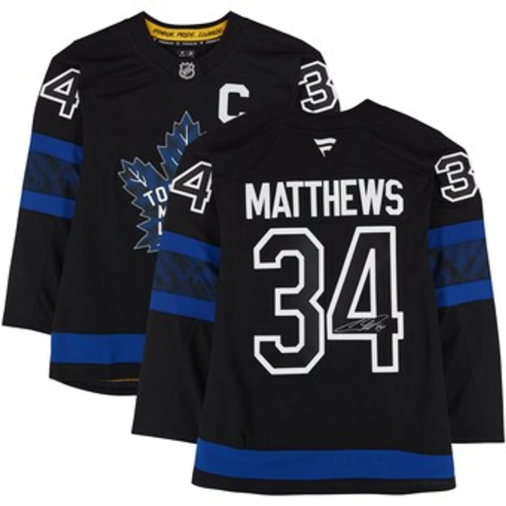 Auston Matthews Toronto Maple Leafs Autographed Black Alternate Fanatics Premium Jersey