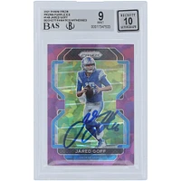 Jared Goff Detroit Lions Autographed 2021 Panini Prizm Purple Ice #148 #/225 Beckett Fanatics Witnessed Authenticated 9/10 Card