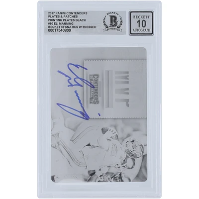 Eli Manning New York Giants Autographed 2017 Panini Contenders Black Printing Plate #MC-EM #1/1 Beckett Fanatics Witnessed Authenticated 10 Card