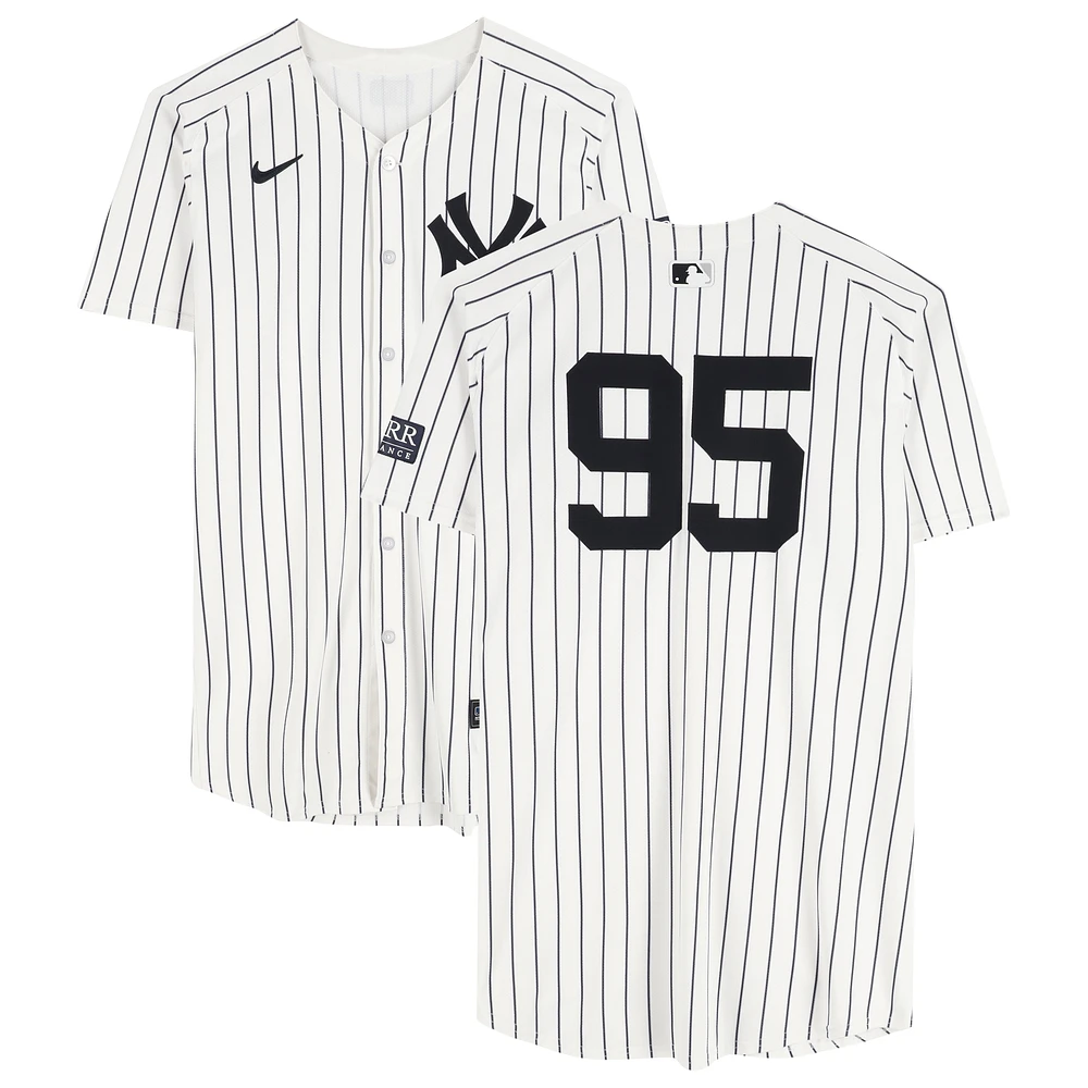 Oswaldo Cabrera New York Yankees Game-Used #95 White Pinstripe Jersey Worn During the 2024 ALCS vs. Cleveland Guardians