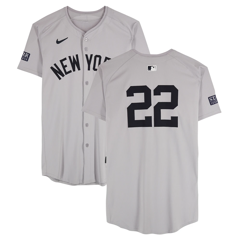 Juan Soto New York Yankees Game-Used #22 Gray Jersey vs. Oakland Athletics on September 21, 2024