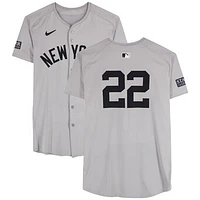 Juan Soto New York Yankees Game-Used #22 Gray Jersey vs. Oakland Athletics on September 22, 2024