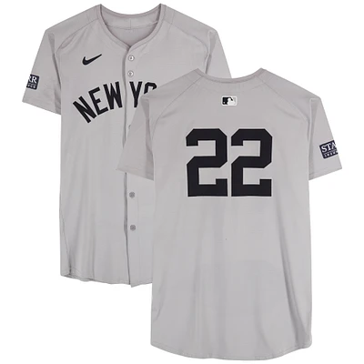 Juan Soto New York Yankees Game-Used #22 Gray Jersey vs. Oakland Athletics on September 22, 2024