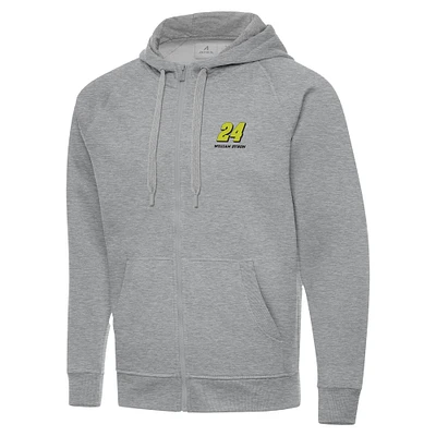 Men's Antigua  Heather Gray William Byron Victory Full-Zip Hoodie