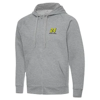 Men's Antigua  Heather Gray William Byron Victory Full-Zip Hoodie