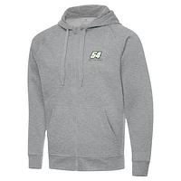Men's Antigua  Heather Gray Ty Gibbs Victory Full-Zip Hoodie