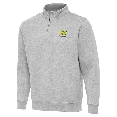 Men's Antigua  Heather Gray William Byron Victory Quarter-Zip Sweatshirt