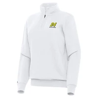 Women's Antigua  White William Byron Victory Quarter-Zip Sweatshirt