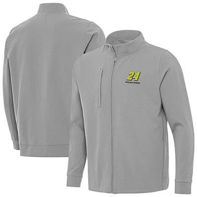 Men's Antigua  Gray William Byron Regard Full-Zip Jacket