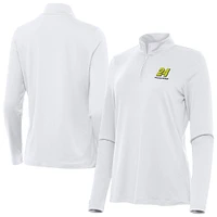 Women's Antigua  White William Byron Reprocess Quarter-Zip Pullover Top