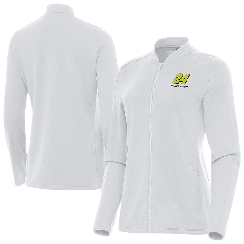 Women's Antigua White William Byron Continual Full-Zip Jacket