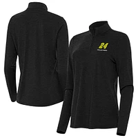 Women's Antigua  Heather Black William Byron Bright Quarter-Zip Top