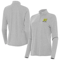 Women's Antigua  Heather Gray William Byron Bright Quarter-Zip Top