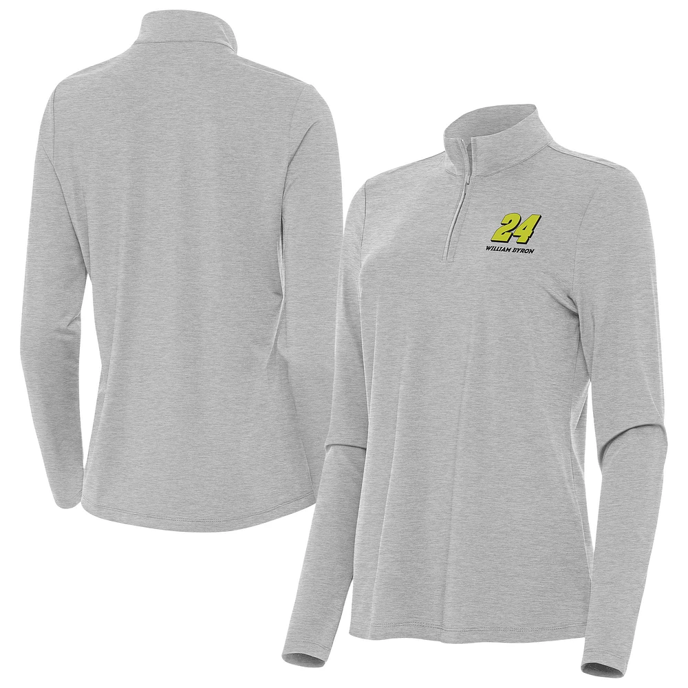 Women's Antigua  Heather Gray William Byron Bright Quarter-Zip Top
