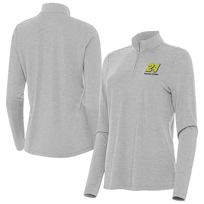 Women's Antigua  Heather Gray William Byron Bright Quarter-Zip Top