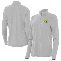 Women's Antigua  Heather Gray William Byron Bright Quarter-Zip Top