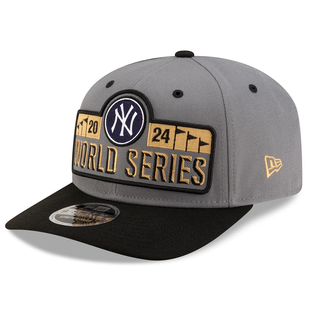 Men's New Era Gray New York Yankees 2024 American League Champions Locker Room 9SEVENTY Stretch-Snap Hat