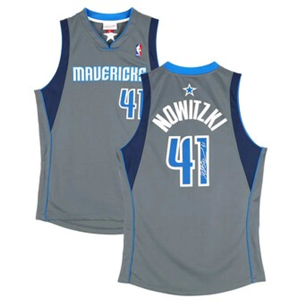 Dirk Nowitzki Dallas Mavericks Autographed Mitchell & Ness Alternate Grey 2003 Authentic Jersey