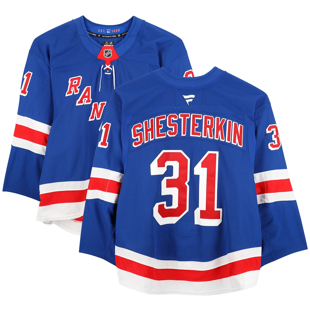 Igor Shesterkin New York Rangers Game-Used #31 Blue Fanatics Jersey vs. Utah Hockey Club on October 12, 2024