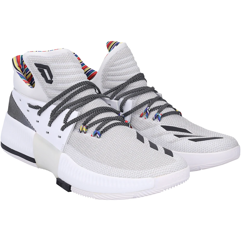 Kansas Jayhawks Team-Issued White Dame 3 adidas Shoes from the Basketball Program - Size 15