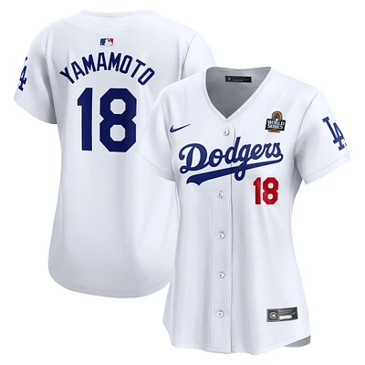 Women's Nike Yoshinobu Yamamoto White Los Angeles Dodgers 2024 World Series Limited Player Jersey