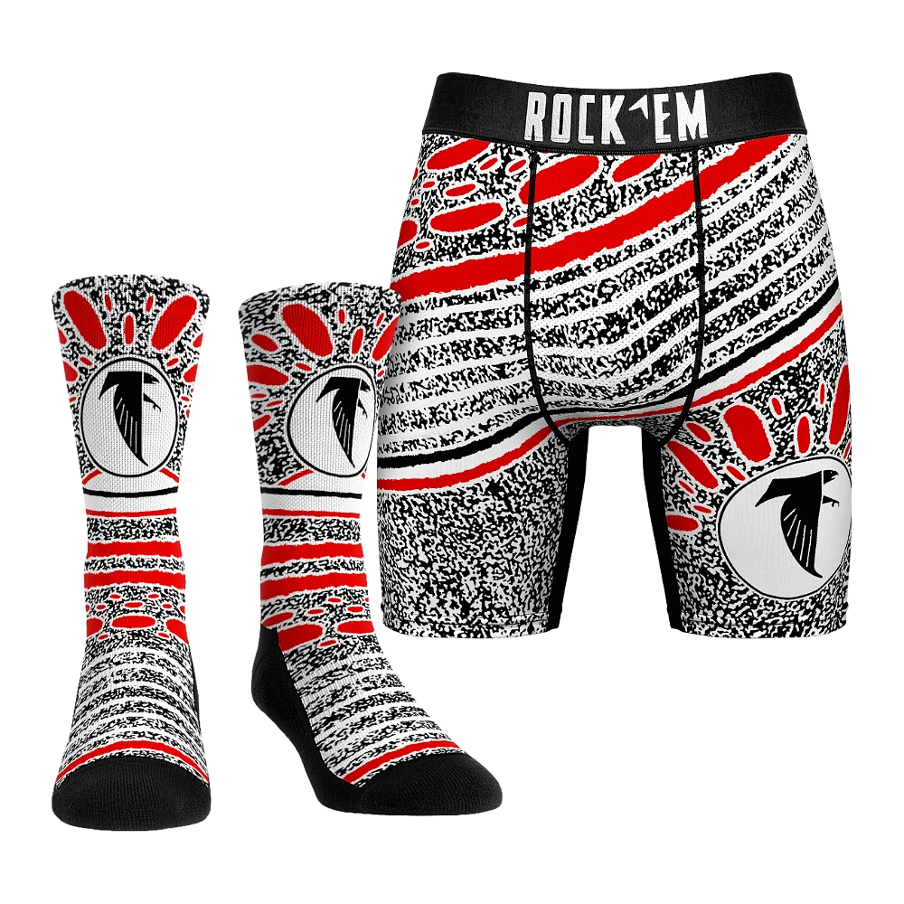 Unisex Rock Em Socks Atlanta Falcons Throwback Splash Underwear and Crew Combo Pack