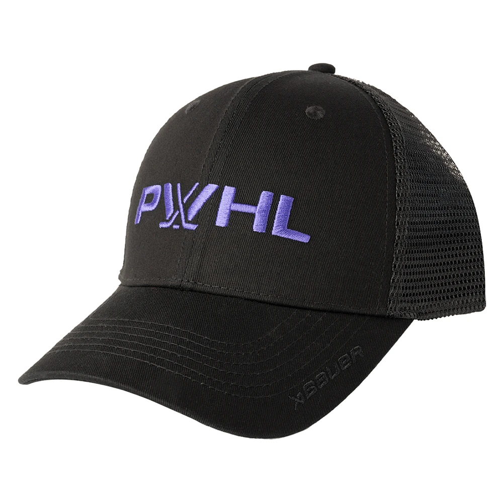 Unisex Black PWHL Wordmark Trucker Adjustable Hat