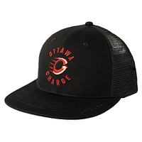 Unisex Black Ottawa Charge Trucker Snapback Hat